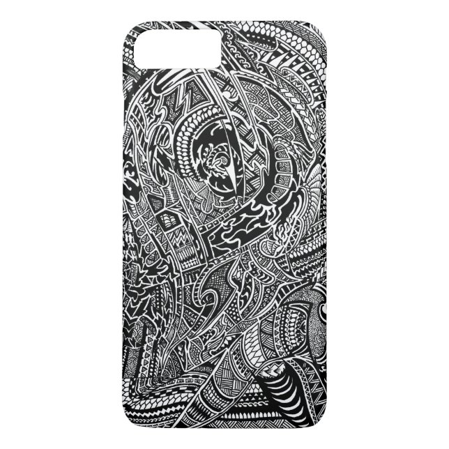 Coques Case-Mate iPhone Griffonnage fou tribal abstrait tiré par la main (Dos)