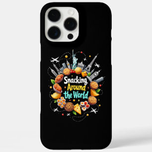 Coque iPhone 16 Pro Max Grignoter autour du monde Fast Food Voyage Voyageu
