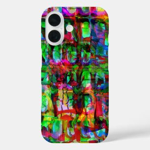 Coque Pour iPhone 16 Grille Abstraite - Graphique à synthèse modulaire