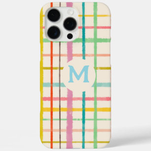 Coque iPhone 16 Pro Max Grille d'aquarelle monographique customisée