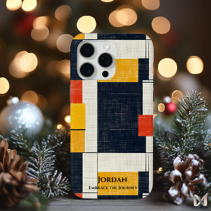 Coque Case-Mate iPhone Grille géométrique en gras - rouge, jaune et noir