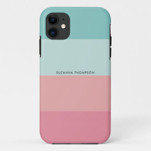 Case-Mate iPhone Case Grille horizontale moderne Pastel rose et bleu
