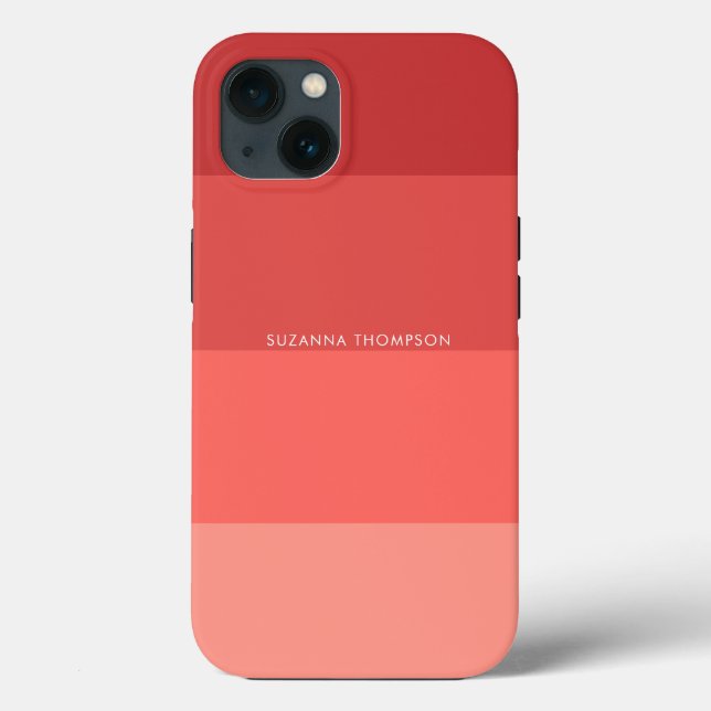 Coques Case-Mate iPhone Grille horizontale moderne Pastel rouge & orange (Verso)