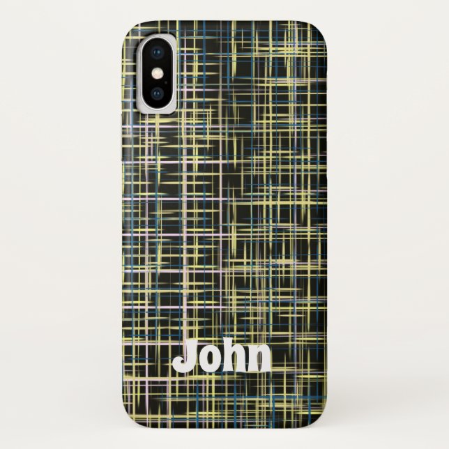 Coques Case-Mate iPhone Grille jaune Lignes Art Motif iPhone (Dos)