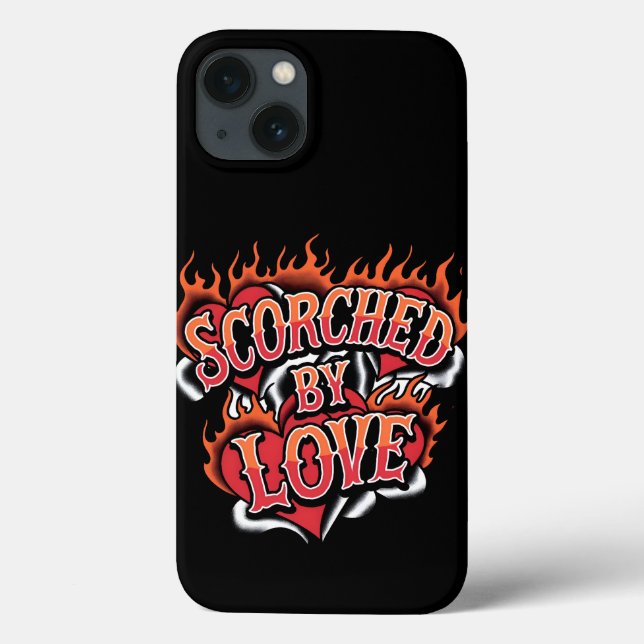Coques Case-Mate iPhone Grillé par l'amour des coeurs enflammés (Verso)
