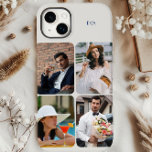 Coque Case-Mate iPhone Grille photo 4 Photos Nom ou initiales Neutre<br><div class="desc">Coque iphone de collage photo moderne personnalisé avec votre nom ou vos initiales et 4 de vos photos préférées. Le modèle photo affiche automatiquement vos photos au format portrait vertical avec des angles arrondis. Le capot téléphonique est imprimé en pierre neutre - bien que vous soyez invités à modifier n'importe...</div>