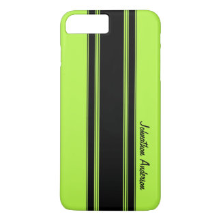 Coque iPhone 7 Plus Grilles de course verte à la chaux moderne avec no