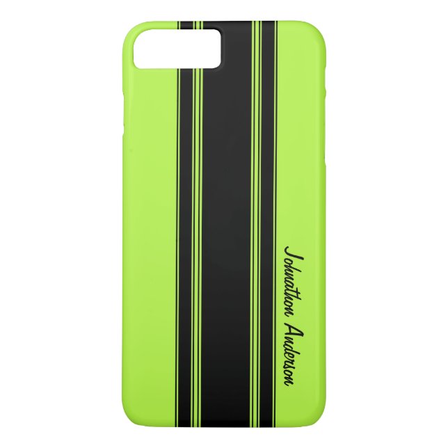Coques Case-Mate iPhone Grilles de course verte à la chaux moderne avec no (Dos)