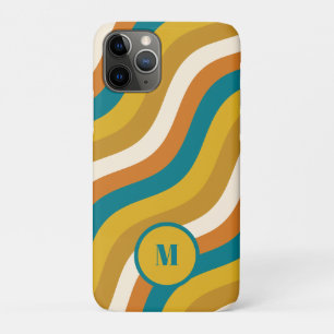 Case-Mate iPhone Case Grilles de Pop Wavy Retro Motif Turquoise Ochre In