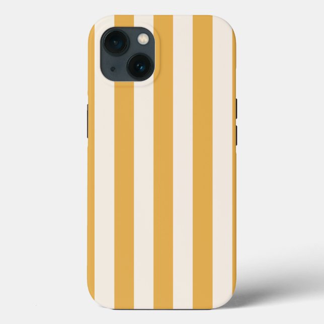 Coques Case-Mate iPhone Grilles Verticales Moutarde Jaune Et Blanc Gratté (Verso)