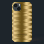 Case-Mate iPhone Case Grilles Zébrées Monographiées Métalliques Or Wavy<br><div class="desc">Motif à rayures de zèbre métallique or. monogramme personnalisé et optionnel.</div>