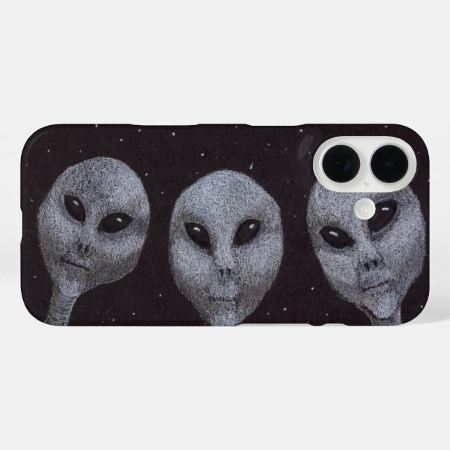 Coques Case-Mate iPhone Gris Alien (Verso (horizontal))