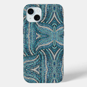 Coque Case-Mate iPhone gris argenté turquoise turquoise bleu bohème