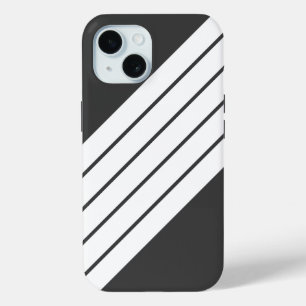 Coque Case-Mate iPhone Gris blanc rayé les années 70 80s Classic Retro ra