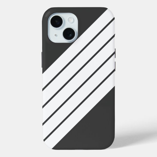 Coques Case-Mate iPhone Gris blanc rayé les années 70 80s Classic Retro ra (Verso)
