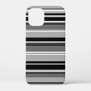 Case-Mate iPhone Case Gris blancs noirs Motif à rayures mixtes