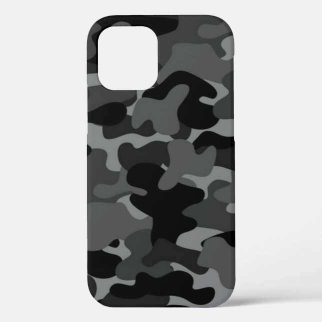 Coques Case-Mate iPhone Gris camouflage noir (Verso)