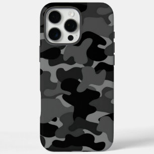 Coque iPhone 16 Pro Max Gris camouflage noir