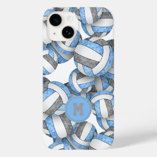 Coque Case-Mate iPhone Gris clair monogrammé filles volleyball