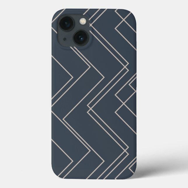 Coques Case-Mate iPhone Gris, cool, moderne, tendance, lignes de zigzag un (Verso)