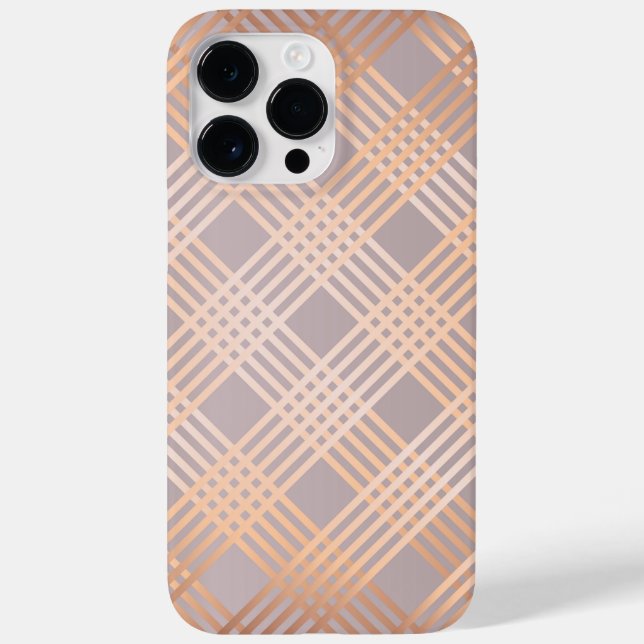 Coques Case-Mate iPhone Gris de Douvres et carreaux métallisé pêche (Verso)