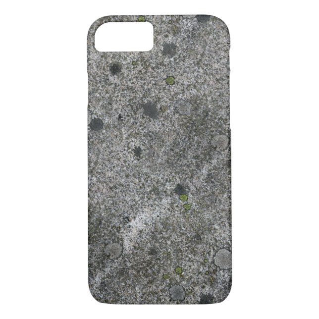Coques Case-Mate iPhone Gris de roche de granit avec de la mousse verte (Dos)