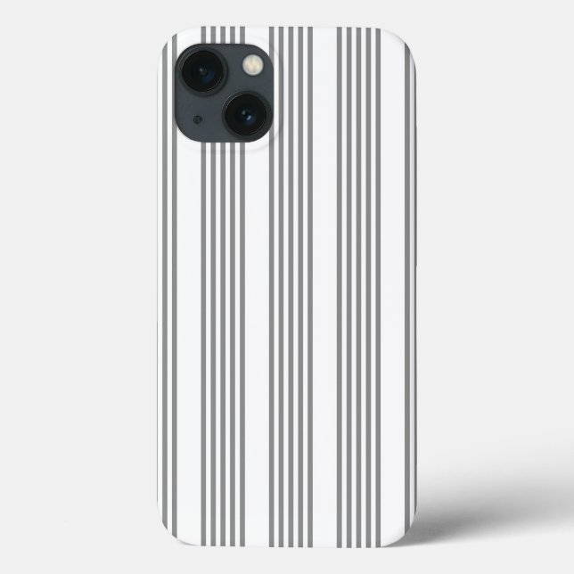 Coques Case-Mate iPhone Gris et blanc cinq bandes motif (Verso)
