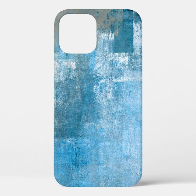 Coques Case-Mate iPhone Gris et Bleu Art Abstrait Peinture abstraite, pein (Verso)