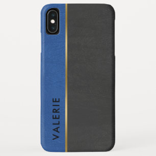 Case-Mate iPhone Case Gris et bleu Vintage Faux Cuir