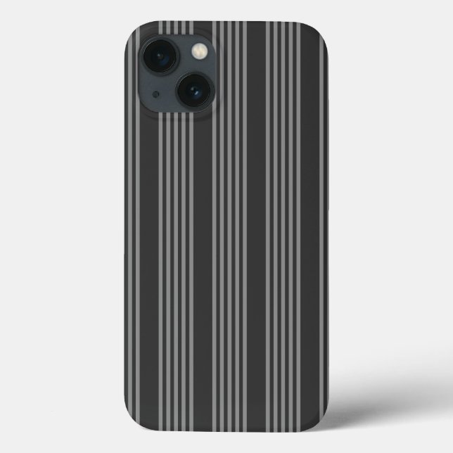 Coques Case-Mate iPhone Gris et charbon de bois cinq bandes motif (Verso)