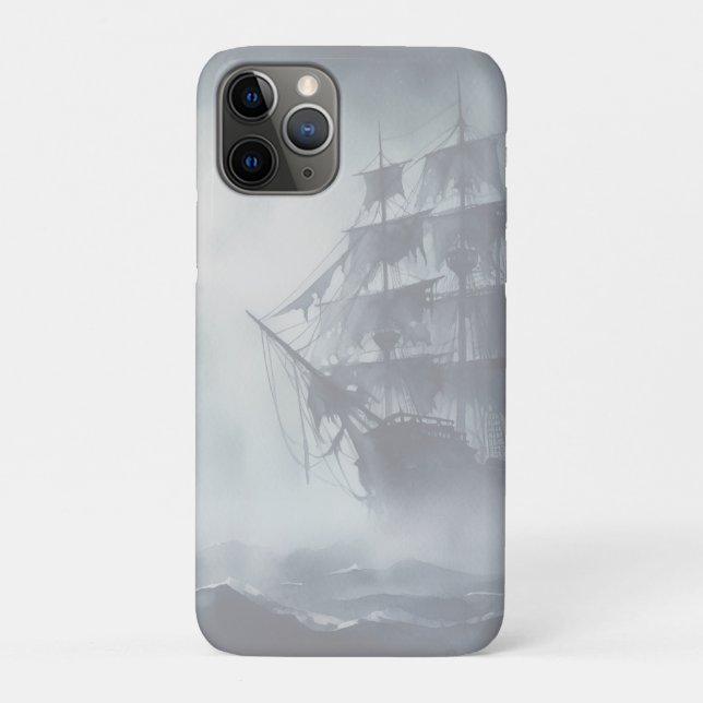 Coques Case-Mate iPhone Gris, Gris Brouillard Pirate Navire 2 (Dos)