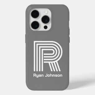 Coque Case-Mate iPhone Gris Monogramme Moderne