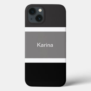 Case-Mate iPhone Case Gris Noir Et Blanc Personnalisé Rayures Élégantes