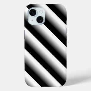 Coque Case-Mate iPhone Gris noir et blanc rayé