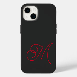 Coque Case-Mate iPhone Gris Noir Rouge Monogramme Classique Script