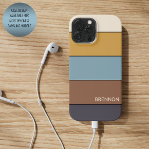Coque Case-Mate iPhone Gris Personnalisé Bleu Brown Moutarde Jaune Gris