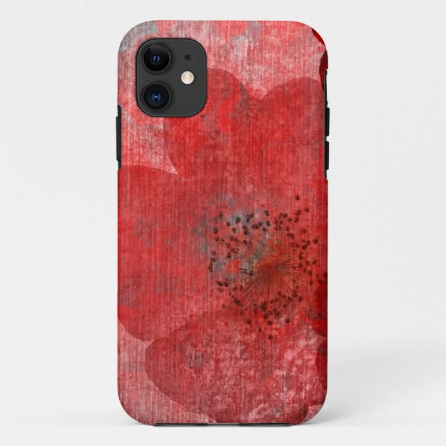 Coques Case-Mate iPhone Gris rouge noir Grunge Digital Graphic Art Design (Dos)