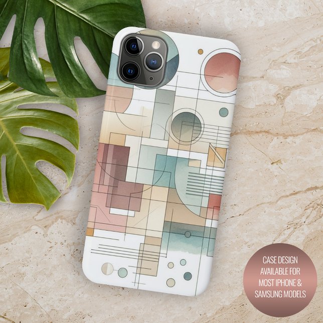 Coques Case-Mate iPhone Gris sarcelle bleu beige rouille rouge motif d'art (Créateur téléchargé)