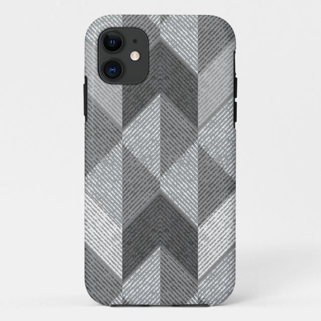 Coques Case-Mate iPhone Gris texturé géométrique. (Dos)