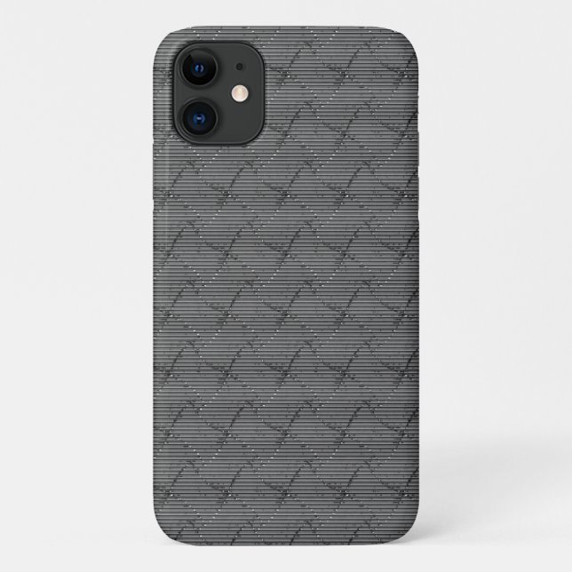Coques Case-Mate iPhone Gris tressé avec petites rayures et filé (Dos)