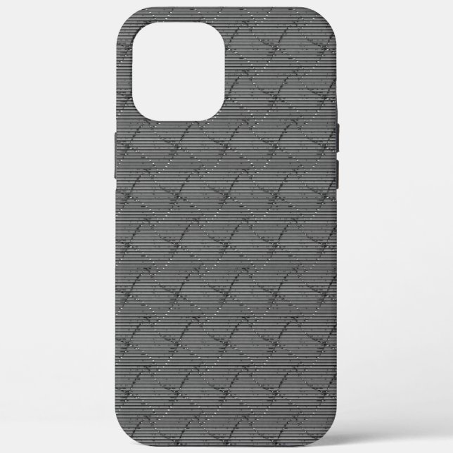 Coques Case-Mate iPhone Gris tressé avec petites rayures et pixélisé (Verso)