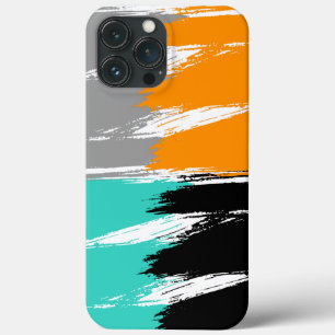 Case-Mate iPhone Case Gris Turquoise Noir Orange Pinceau