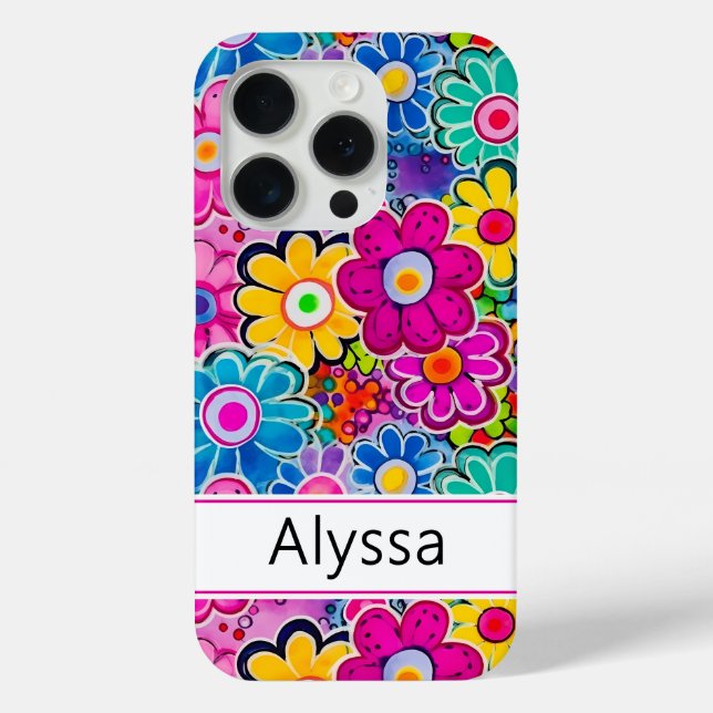Coques Case-Mate iPhone Groovy Rétro Floral Personnalisé (Verso)
