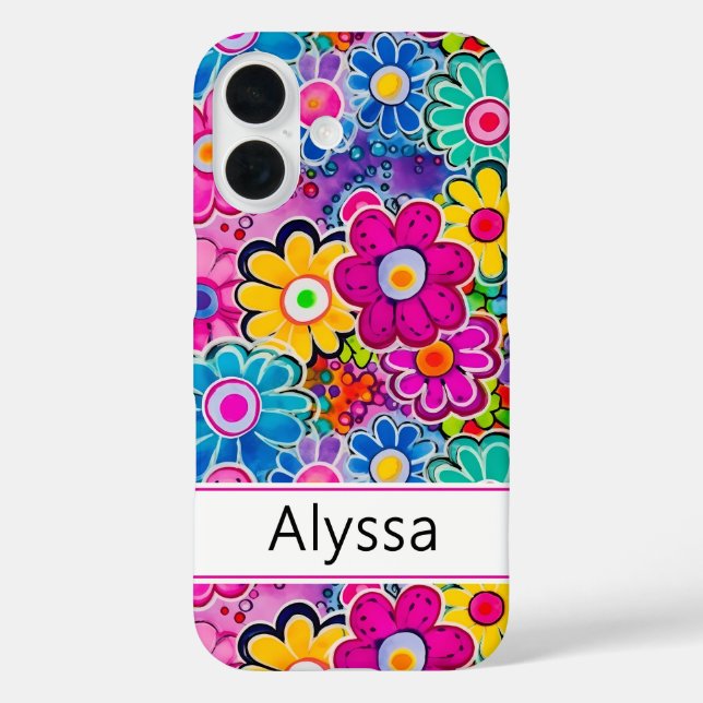 Coques Case-Mate iPhone Groovy Rétro Floral Personnalisé (Verso)
