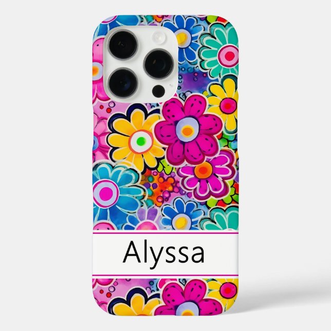 Coques Case-Mate iPhone Groovy Rétro Floral Personnalisé (Verso)