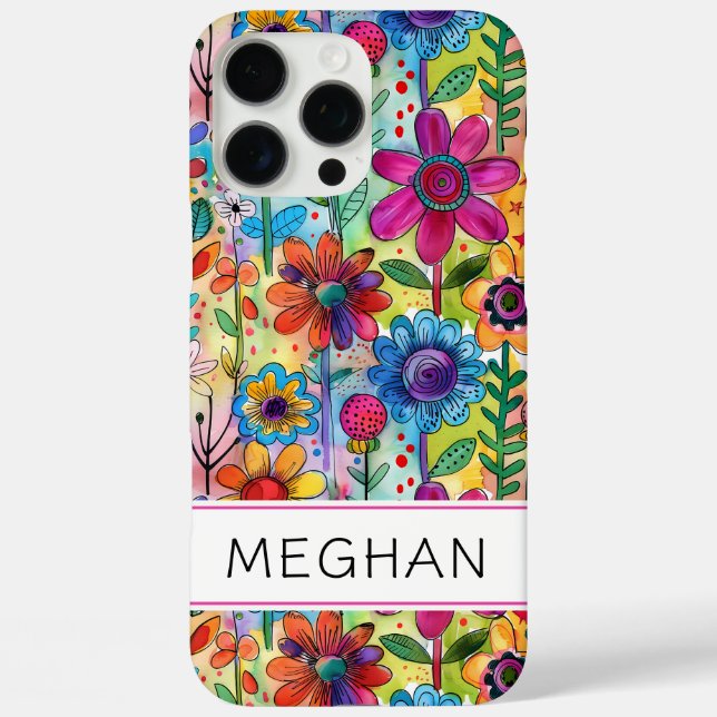 Coques Case-Mate iPhone Groovy Retro Flower Power Personnalisé (Verso)