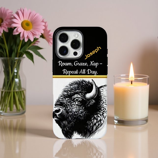 Coques Case-Mate iPhone Gros plan de Buffalo dans l'habitat naturel (Créateur téléchargé)