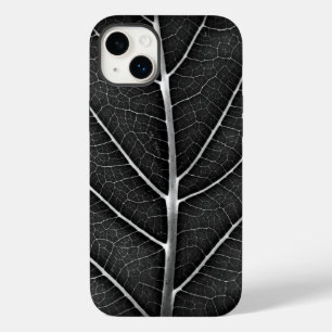 Coque Case-Mate iPhone Gros plan sur une feuille lumineuse noir et blanc