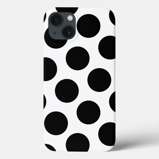 Coques Case-Mate iPhone Gros Pois blancs et noirs (Verso)