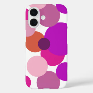 Coque Pour iPhone 16 Gros pois de style années 70 en violet